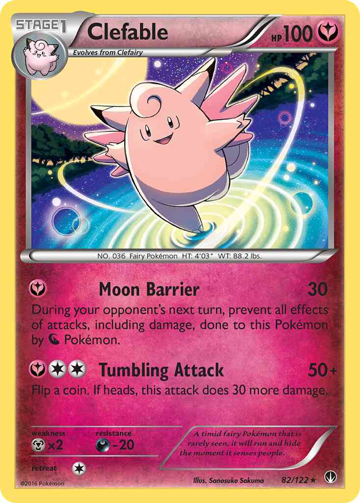Clefable - 82/122 - Rare [xy9-82] [Reverse Holo]