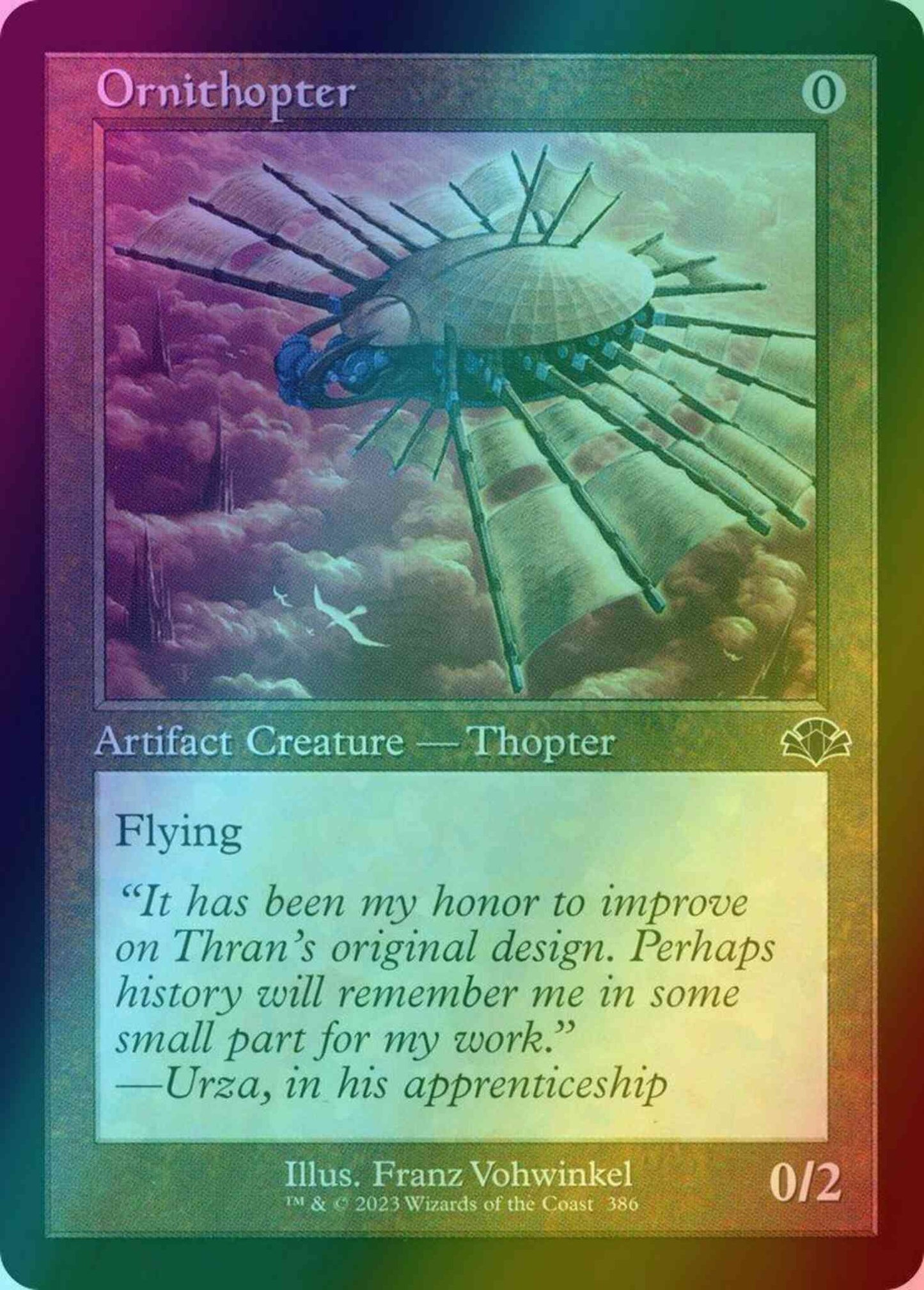 Ornithopter [386] [Retro Frame] [Dominaria Remastered] [Foil]
