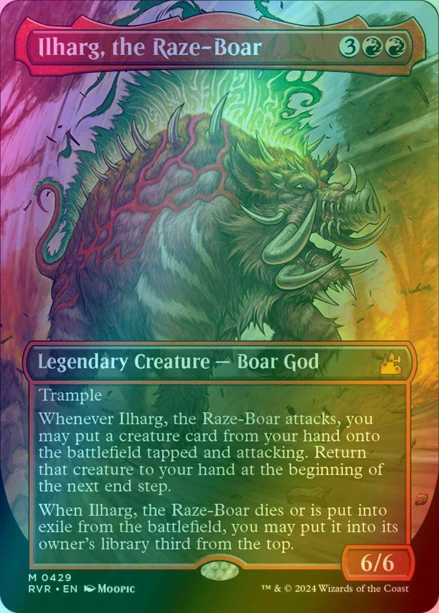Ilharg, the Raze-Boar [429] [Borderless] [Anime] [Ravnica Remastered] [Foil]