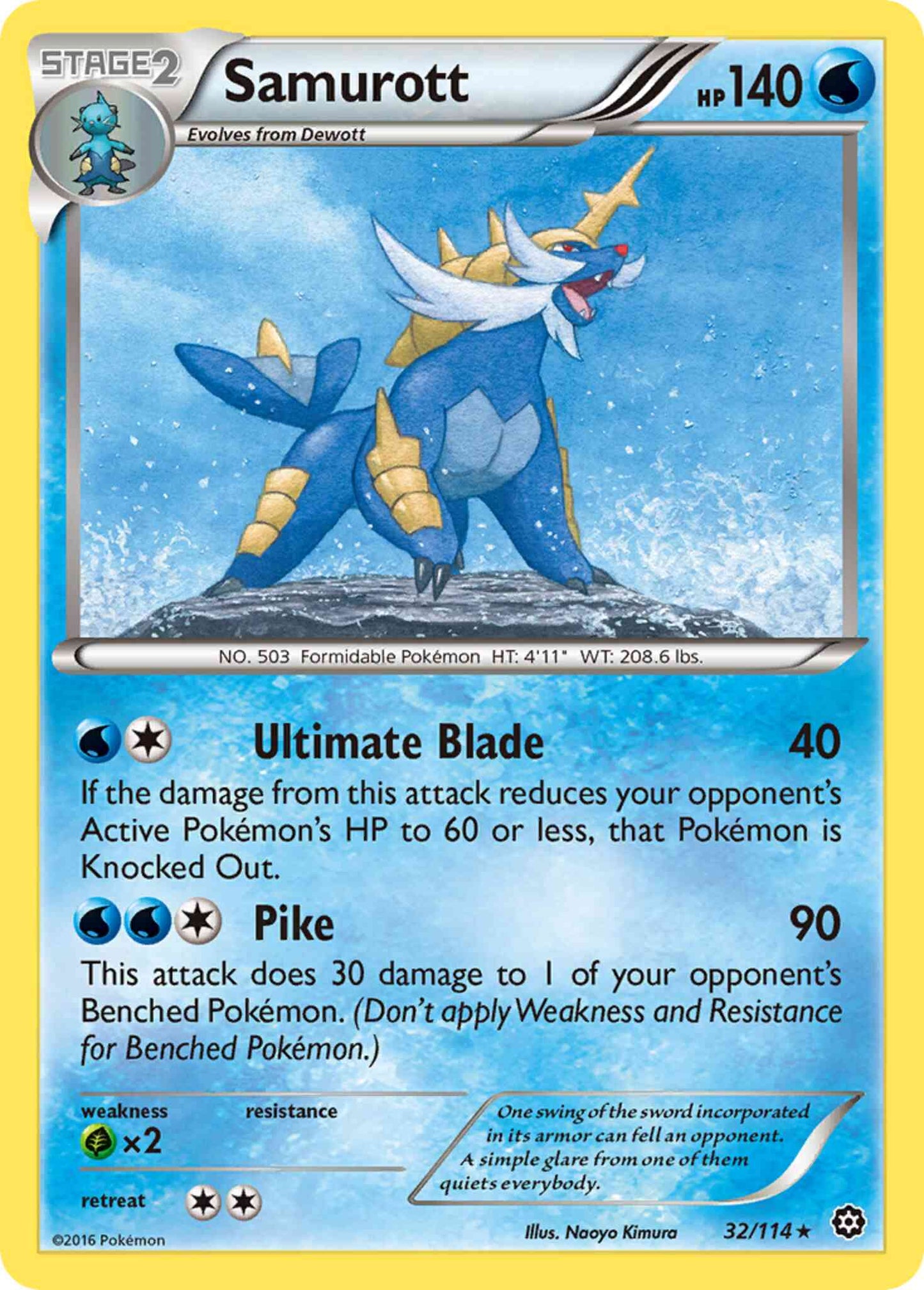 Samurott - 32/114 - Rare [xy11-32] [Non-Holo]