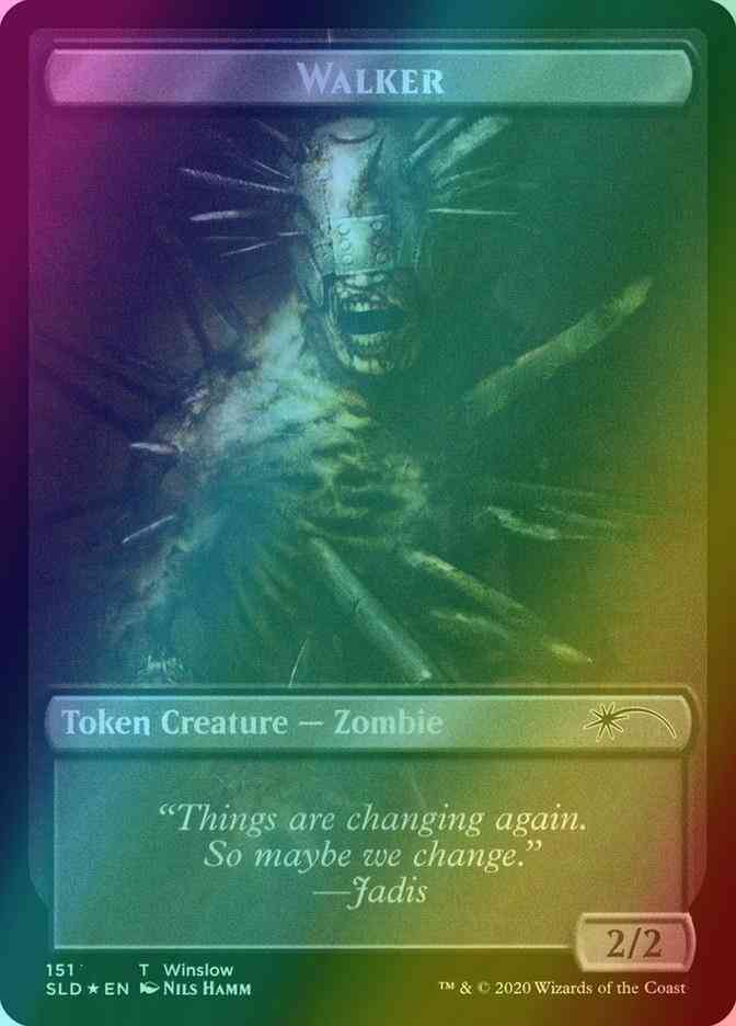 Walker Token (151) // Walker Token (152) [0151] [Full Art] [Walking Dead] [Secret Lair Drop] [Foil]