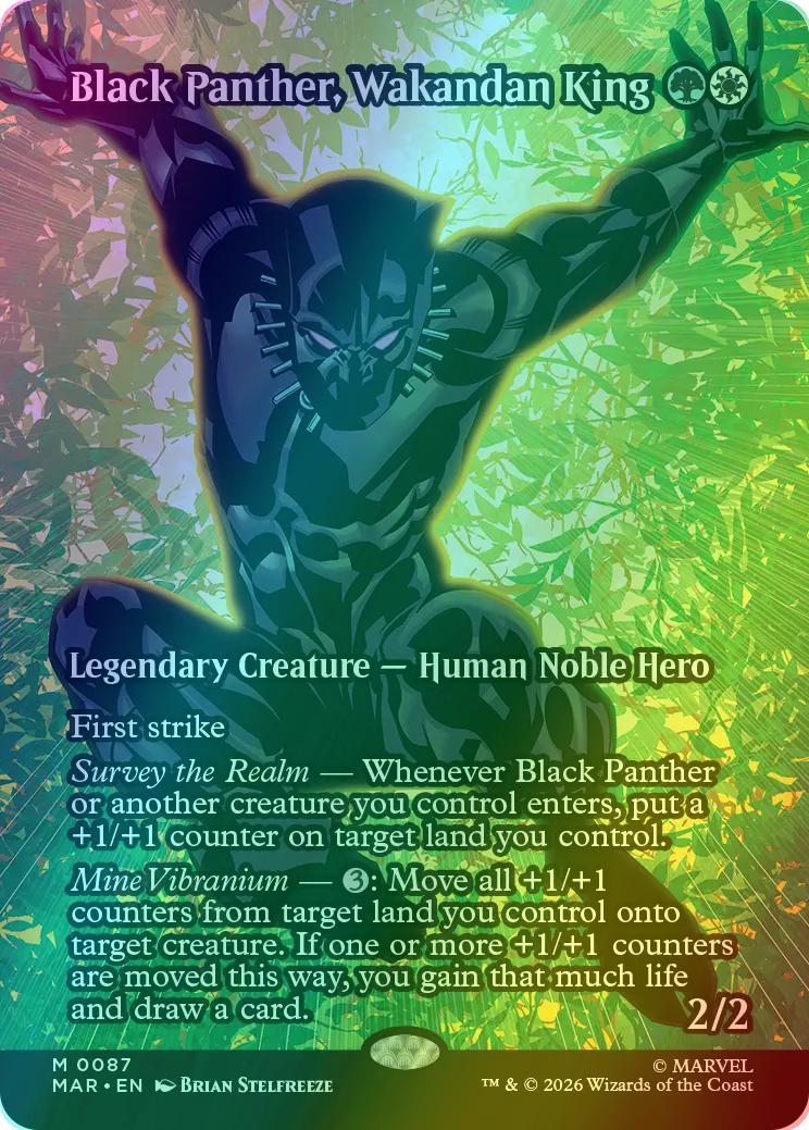 Black Panther, Wakandan King [87] [Borderless] [Source Material] [Marvel Universe] [Foil]