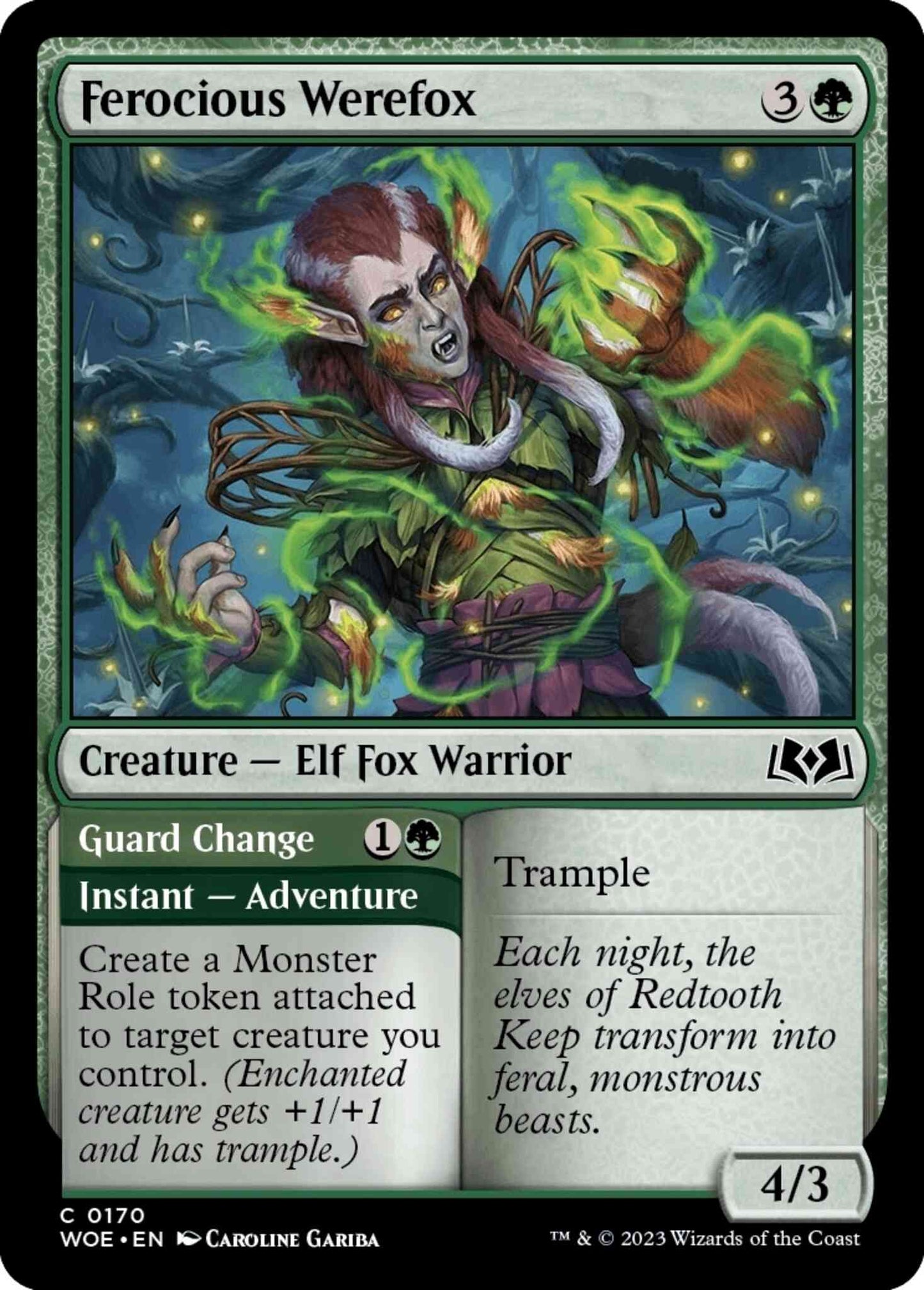Ferocious Werefox // Guard Change [170] [Wilds of Eldraine] [Non-Foil]