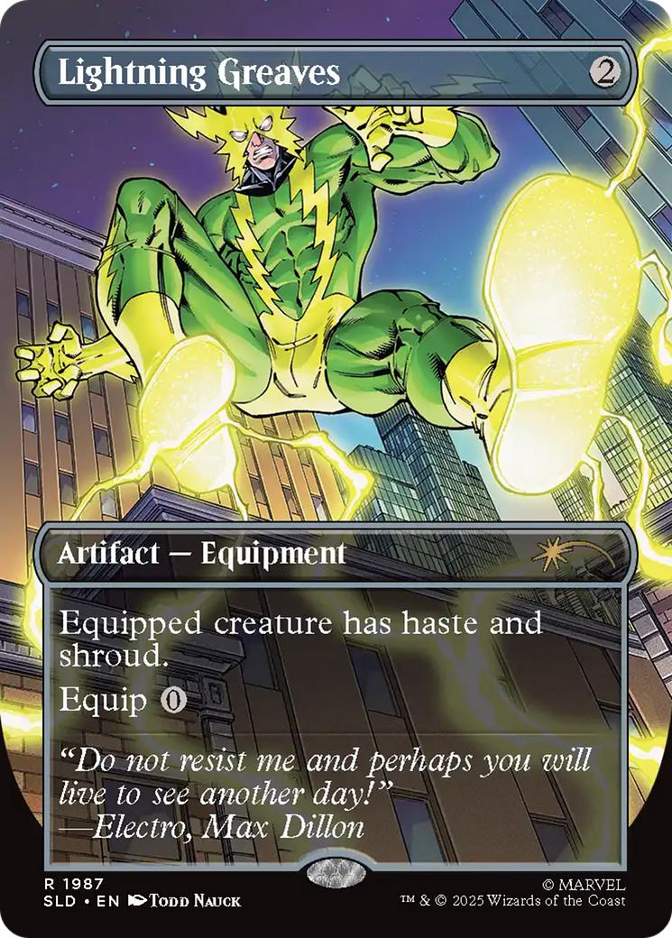 Lightning Greaves [1987] [Borderless] [Spider-Man: Villainous Plots] [Secret Lair Drop] [Non-Foil]
