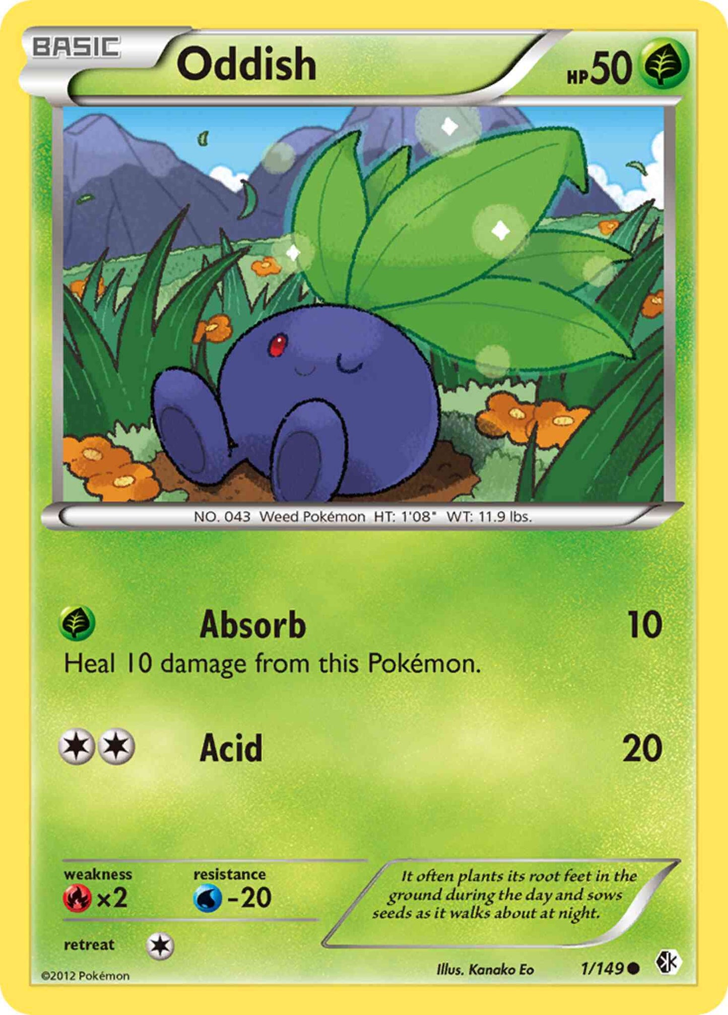 Oddish - 1/149 - Common [bw7-1] [Reverse Holo]