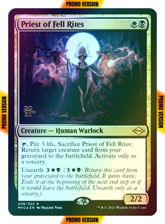 Priest of Fell Rites [Prerelease] [208S] [Modern Horizons 2 Promos] [Foil]