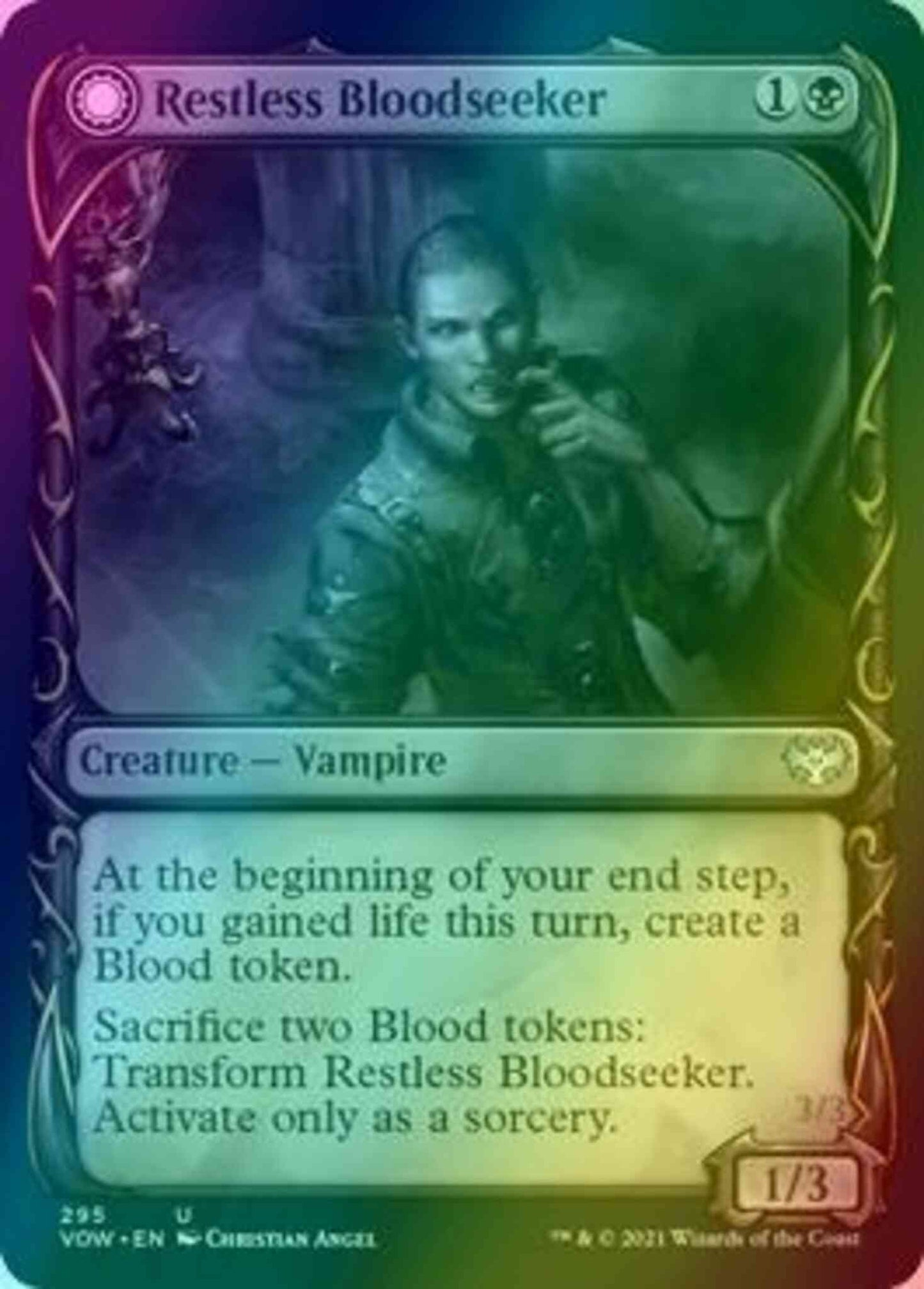 Restless Bloodseeker // Bloodsoaked Reveler [295] [Fang Frame Showcase] [Innistrad: Crimson Vow] [Foil]