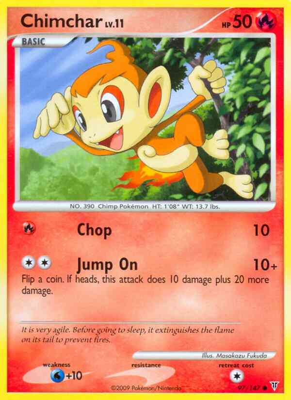 Chimchar - 97/147 - Common [pl3-97] [Reverse Holo]