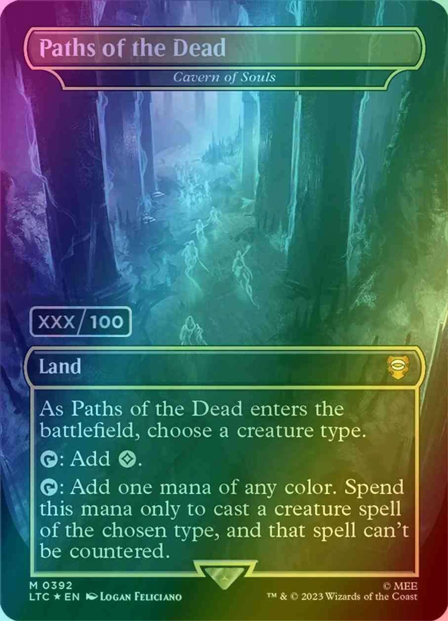 Paths of the Dead - Cavern of Souls - Serial Numbered [392z] [Borderless] [Realms and Relics] [The Lord of the Rings: Tales of Middle-earth: Commander] [Foil]