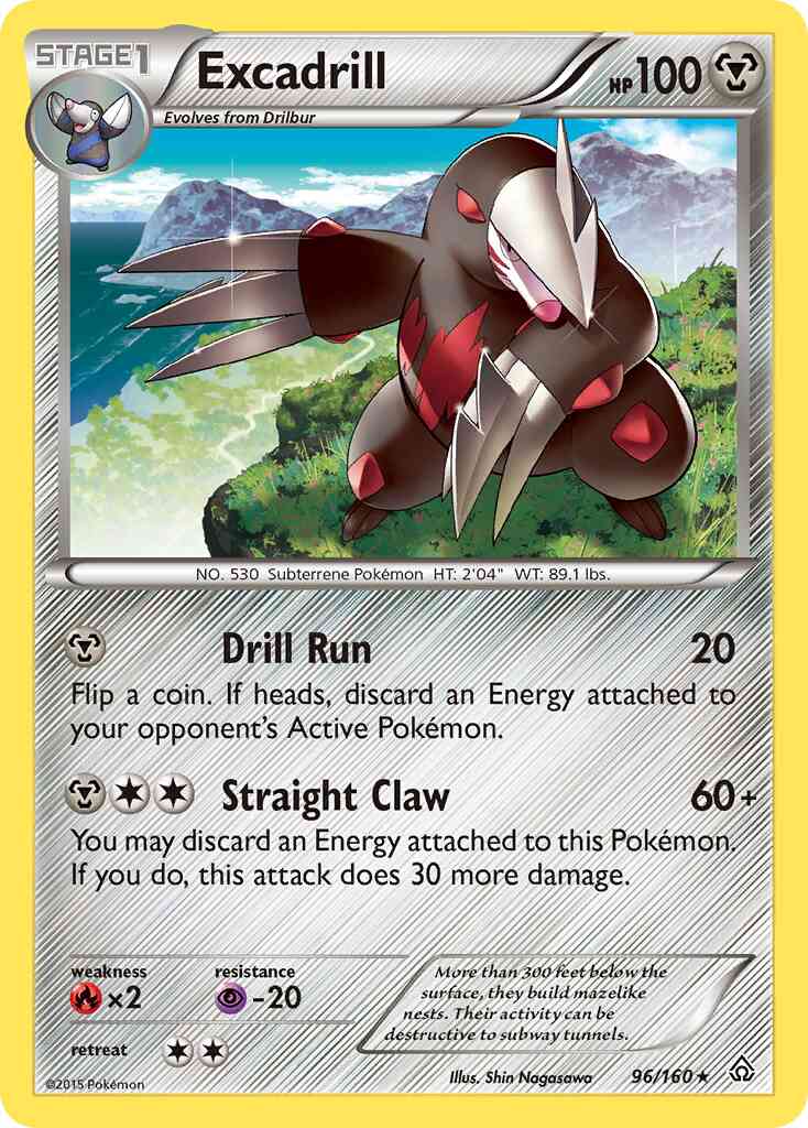 Excadrill - 96/160 - Rare [xy5-96] [Reverse Holo]