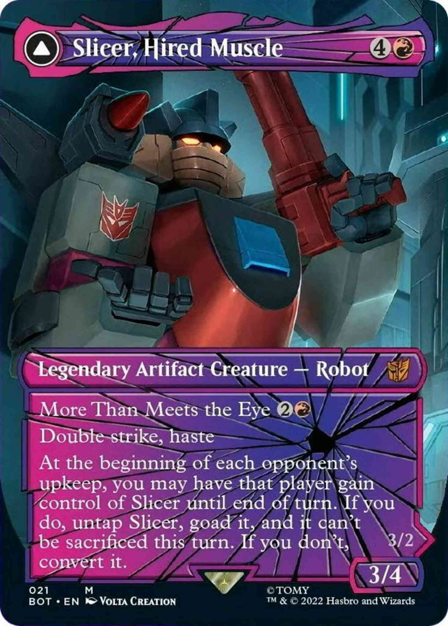 Slicer, Hired Muscle // Slicer, High-Speed Antagonist [21] [Borderless] [Shattered Glass] [Universes Beyond: Transformers] [Non-Foil]