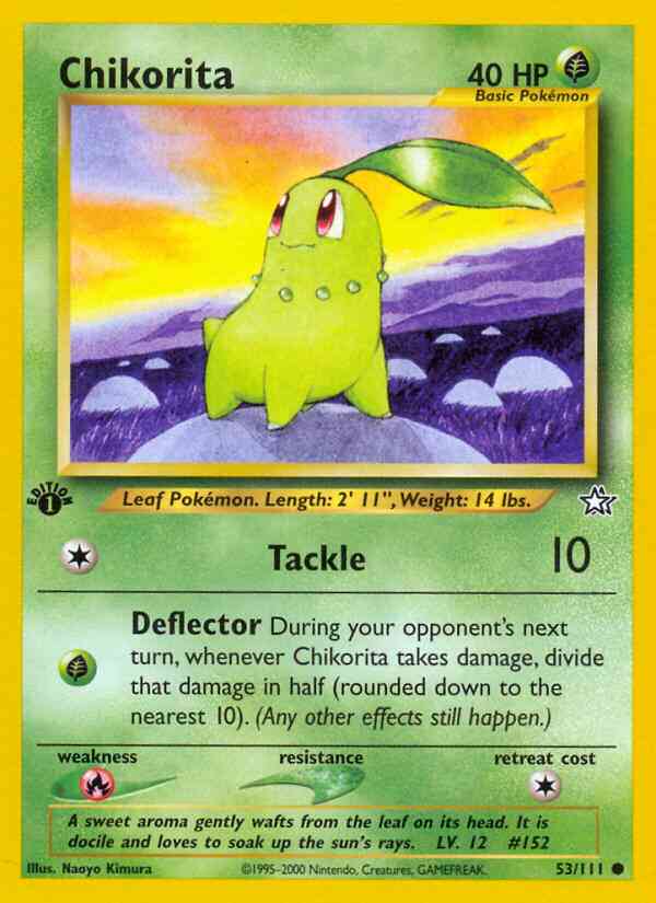 Chikorita - 53/111 - Common - 1st Edition [neo1-53] [Non-Holo]
