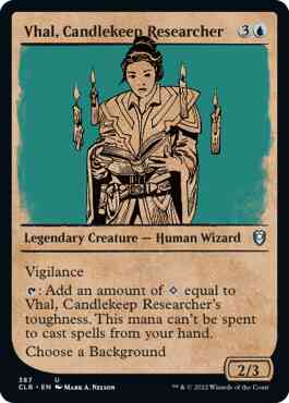 Vhal, Candlekeep Researcher [387] [Rulebook Showcase] [Commander Legends: Battle for Baldur's Gate] [Non-Foil]