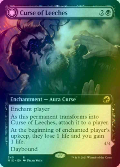 Curse of Leeches // Leeching Lurker [345] [Extended Art] [Innistrad: Midnight Hunt] [Foil]