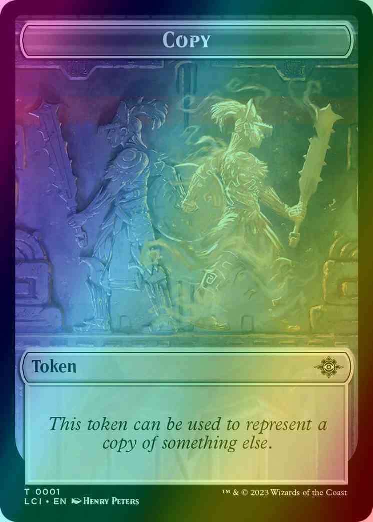 Copy Token (01) // Dinosaur Token (01) [The Lost Caverns of Ixalan: Tokens] [Foil]