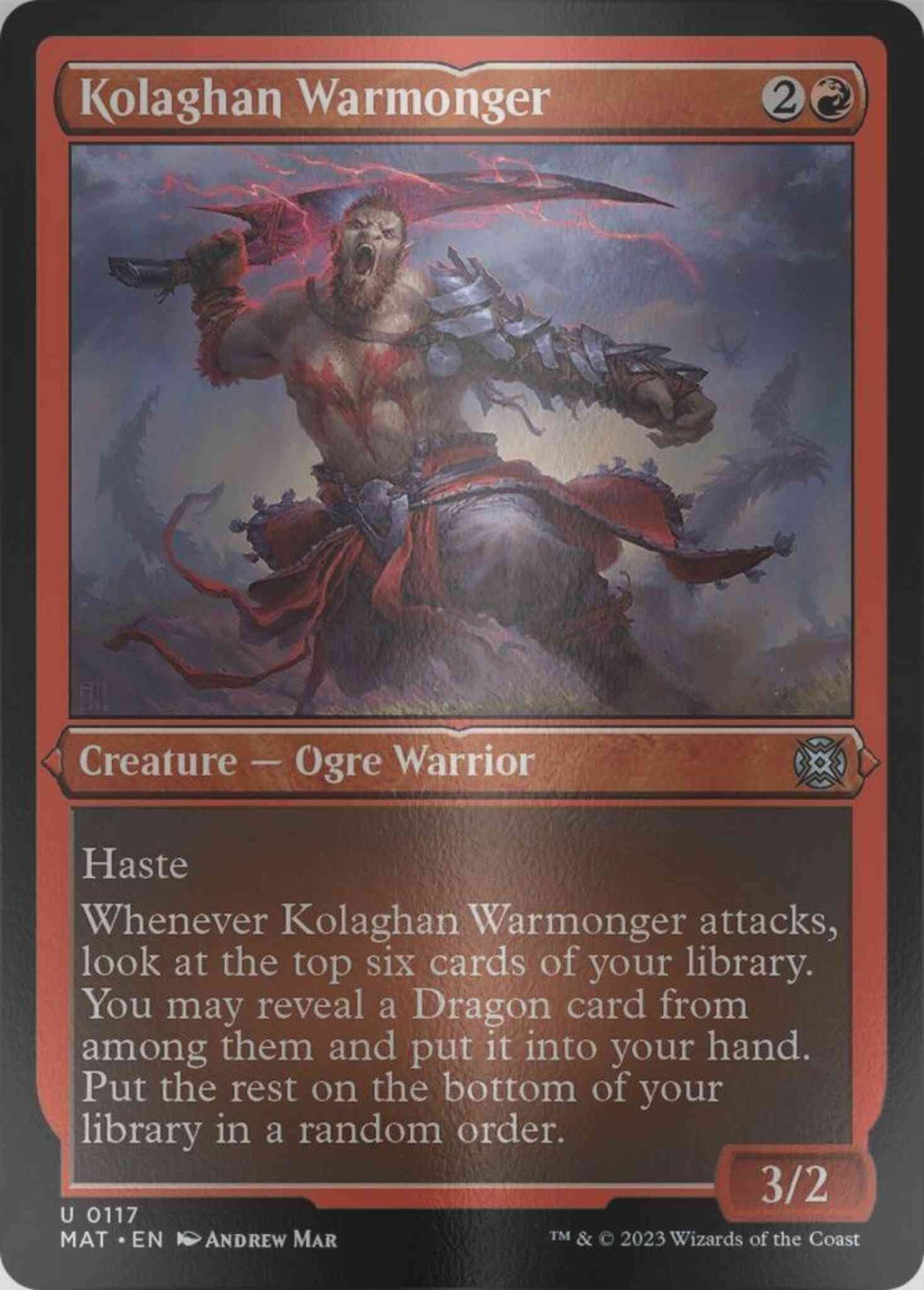 Kolaghan Warmonger [117] [March of the Machine: The Aftermath] [Etched Foil]