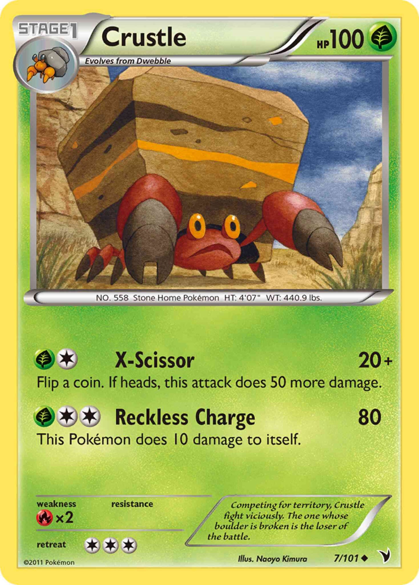 Crustle - 7/101 - Uncommon [bw3-7] [Reverse Holo]
