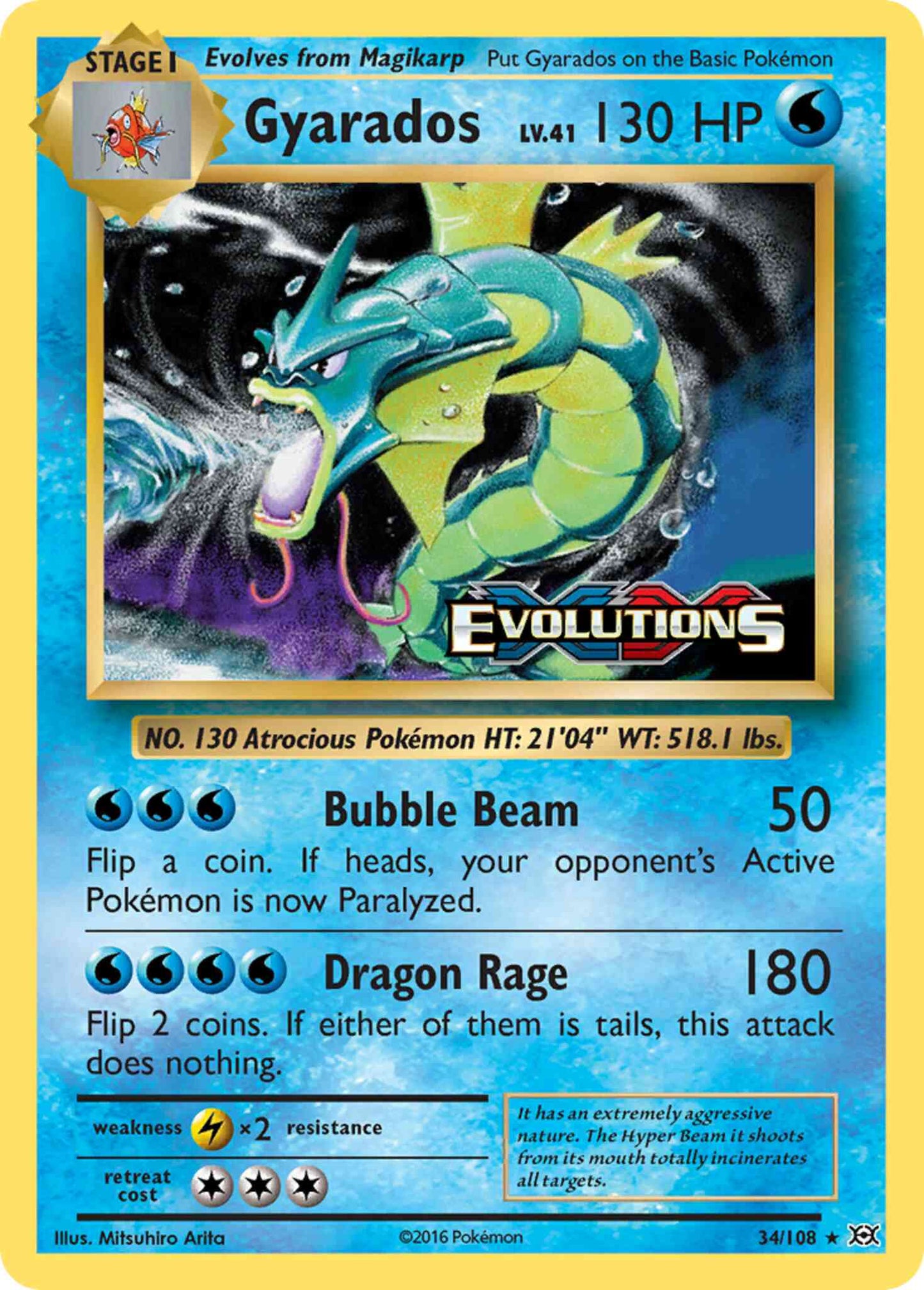Gyarados - 34/108 - Rare Holo [xy12-34] [Reverse Holo]