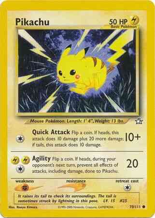 Pikachu - 70/111 - Common - Unlimited [neo1U-70] [Non-Holo]