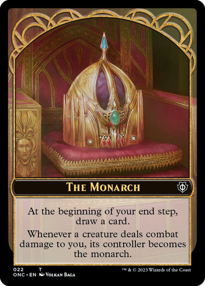 Golem Token (18) // The Monarch Token (22) [Phyrexia: All Will Be One: Commander: Tokens] [Non-Foil]