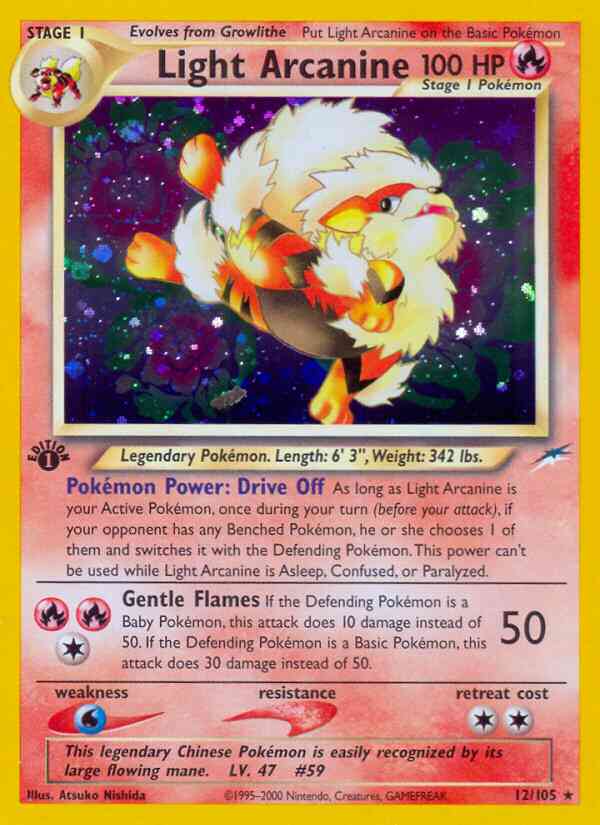 Light Arcanine - 12/105 - Rare - 1st Edition [neo4-12] [Holo]