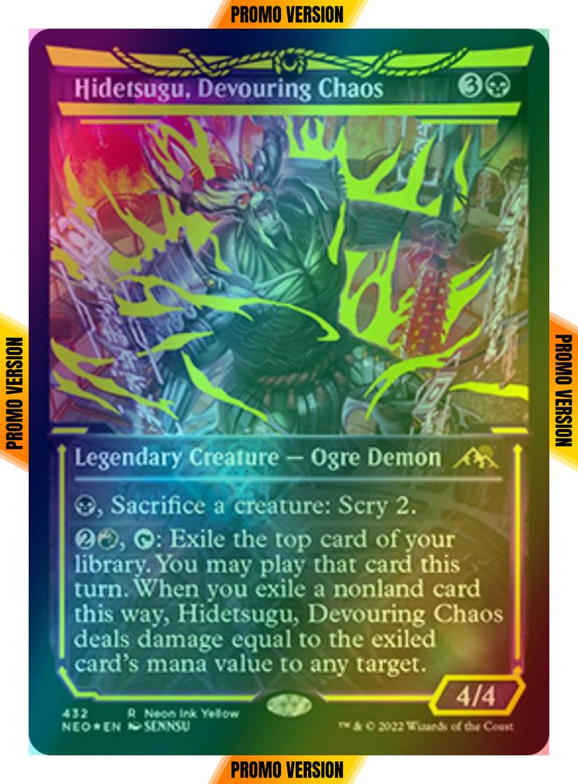 Hidetsugu, Devouring Chaos [432] [Neon Ink Showcase] [Yellow] [Kamigawa: Neon Dynasty] [Foil]