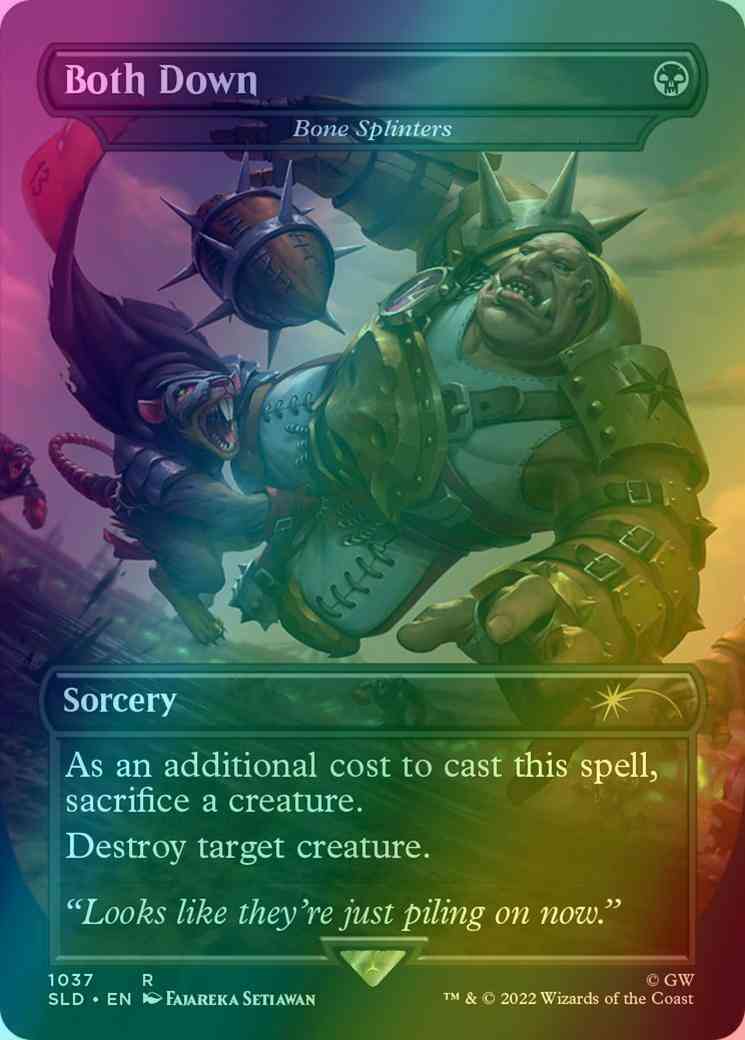 Both Down - Bone Splinters [1037] [Borderless] [Blood Bowl] [Secret Lair Drop] [Foil]