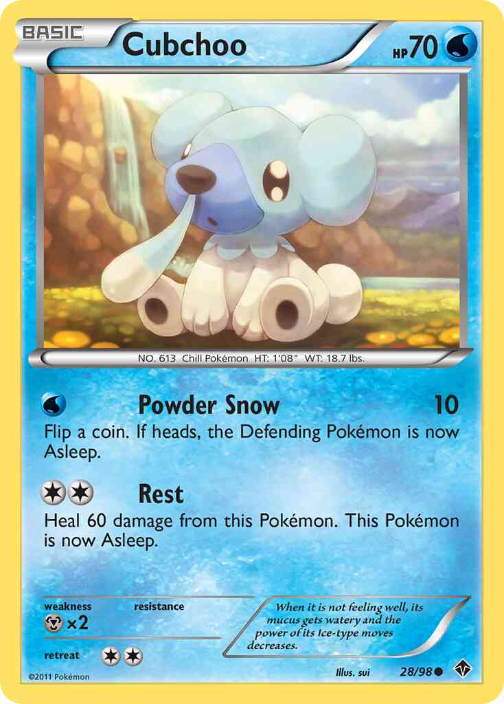 Cubchoo - 28/98 - Common [bw2-28] [Reverse Holo]
