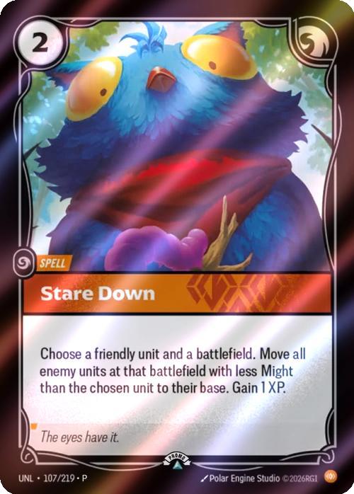 Stare Down - 107/219 [Riftbound Organized Play Promotional Cards] [Foil]