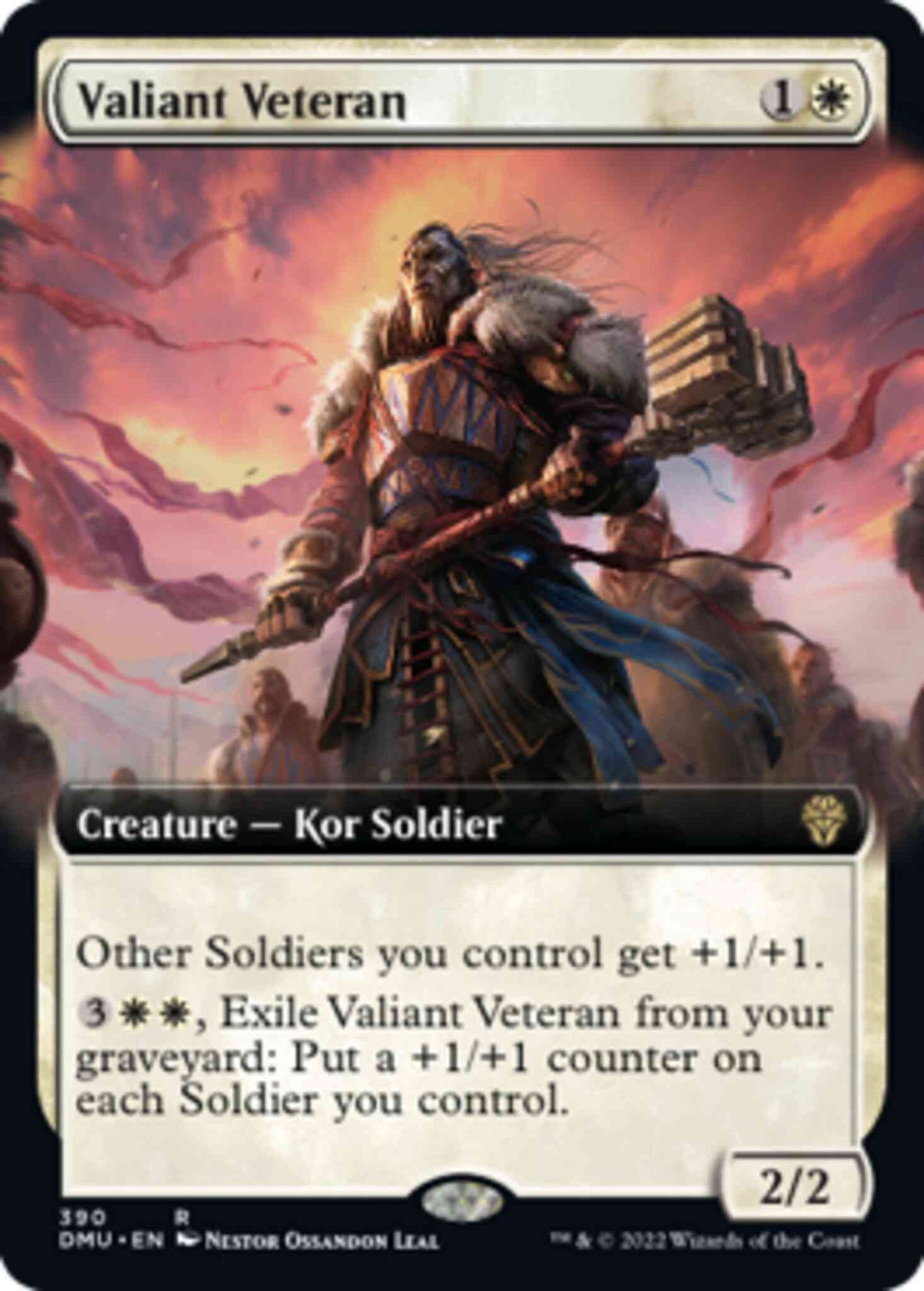 Valiant Veteran [390] [Extended Art] [Dominaria United] [Non-Foil]