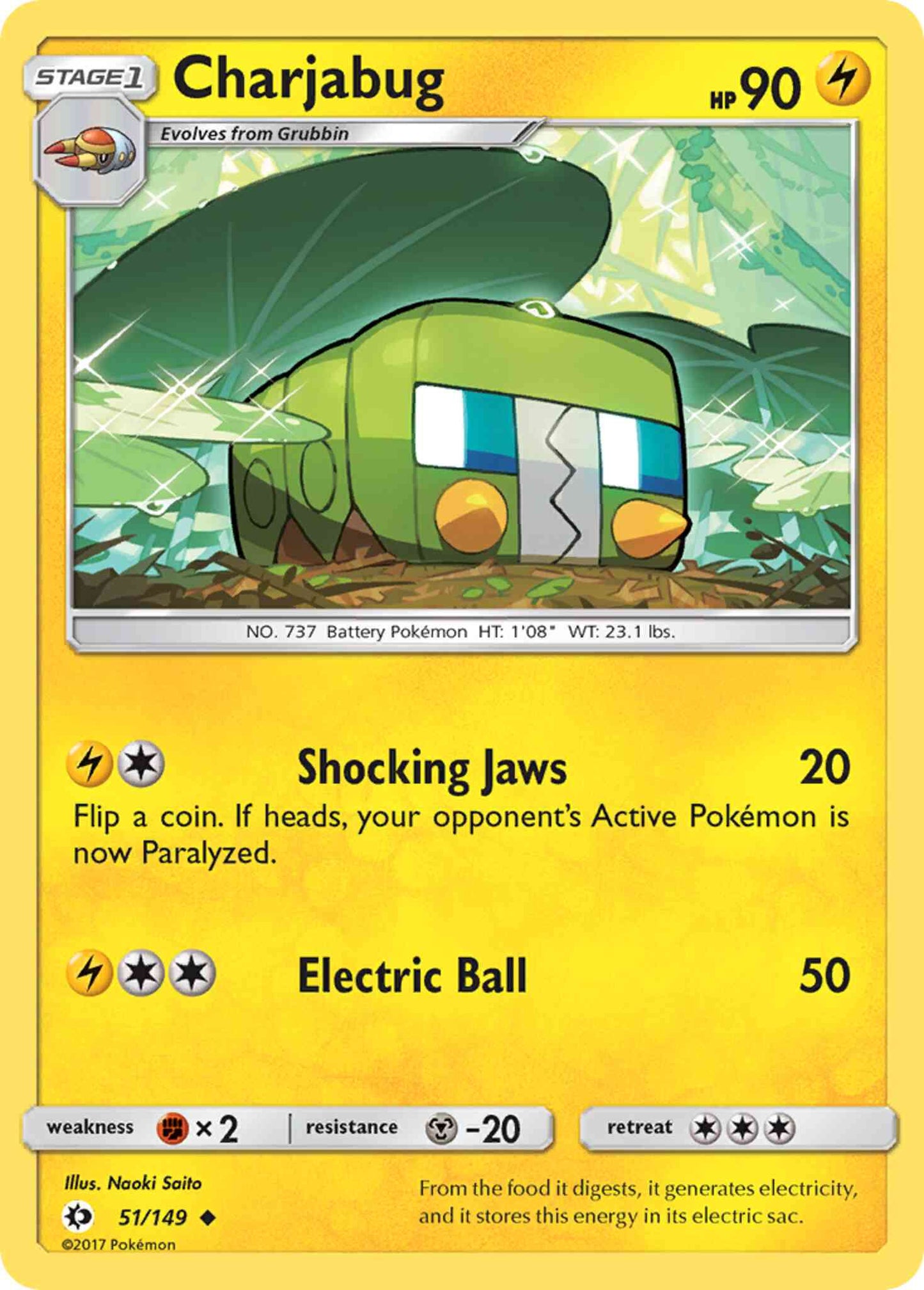 Charjabug - 51/149 - Uncommon [sm1-51] [Non-Holo]