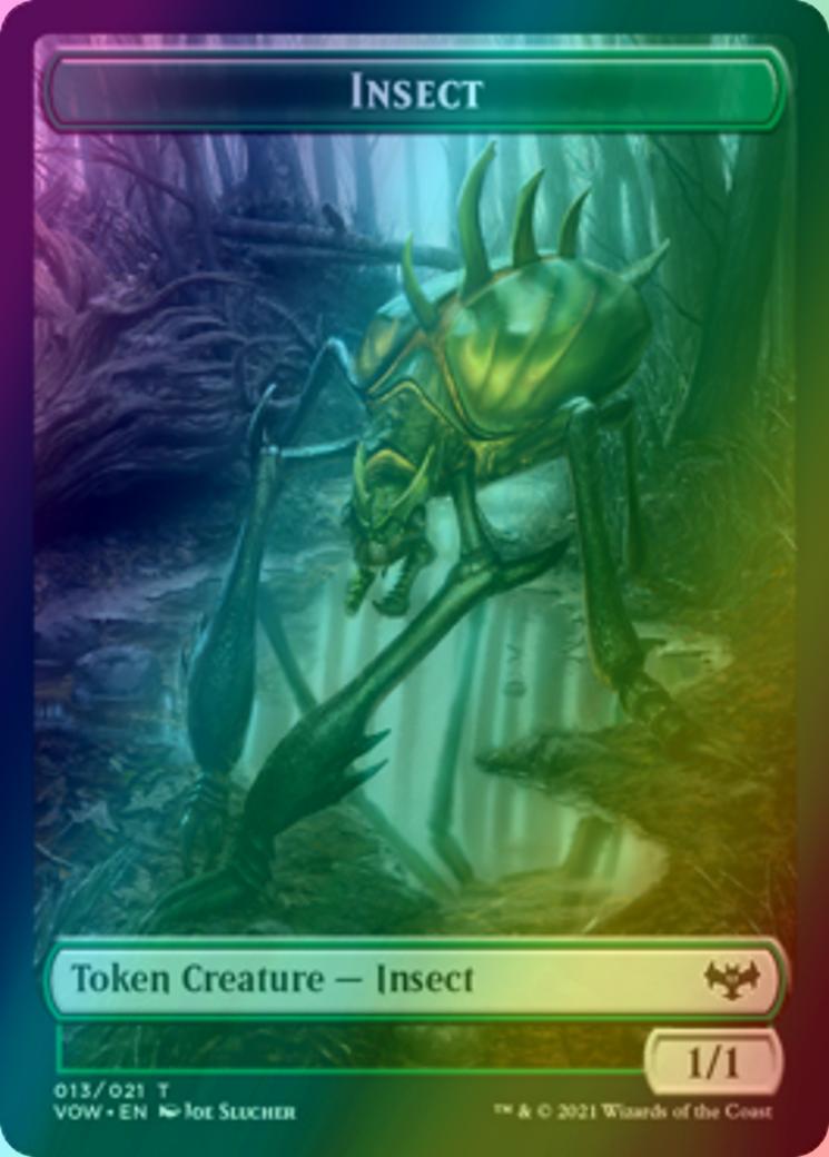 Human Token (10) // Insect Token (13) [Innistrad: Crimson Vow: Tokens] [Foil]
