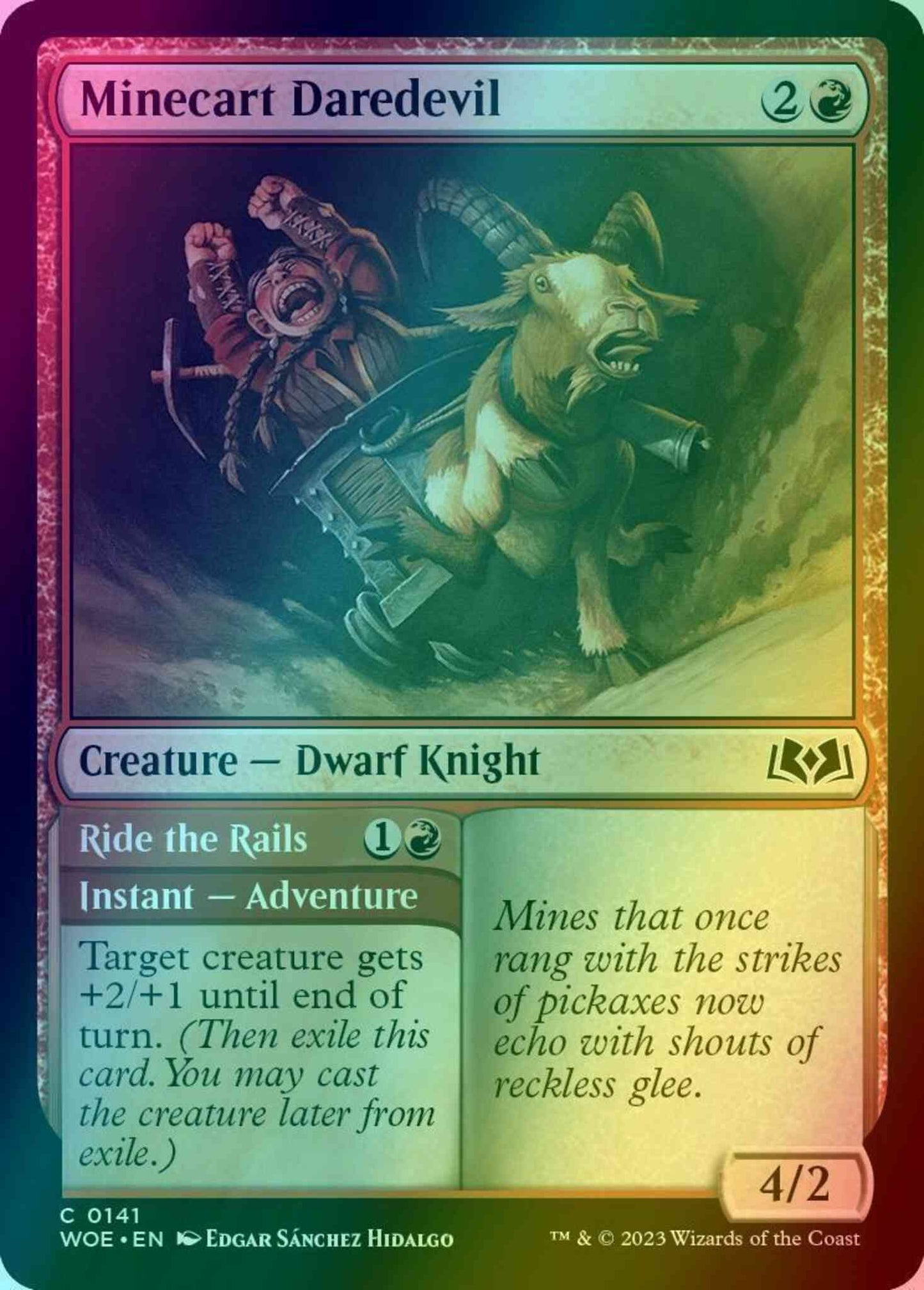 Minecart Daredevil // Ride the Rails [141] [Wilds of Eldraine] [Foil]