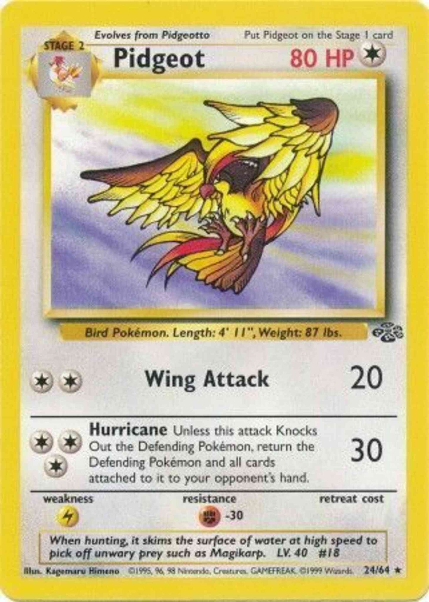 Pidgeot - 24/64 - Rare - Unlimited [base2U-24] [Non-Holo]