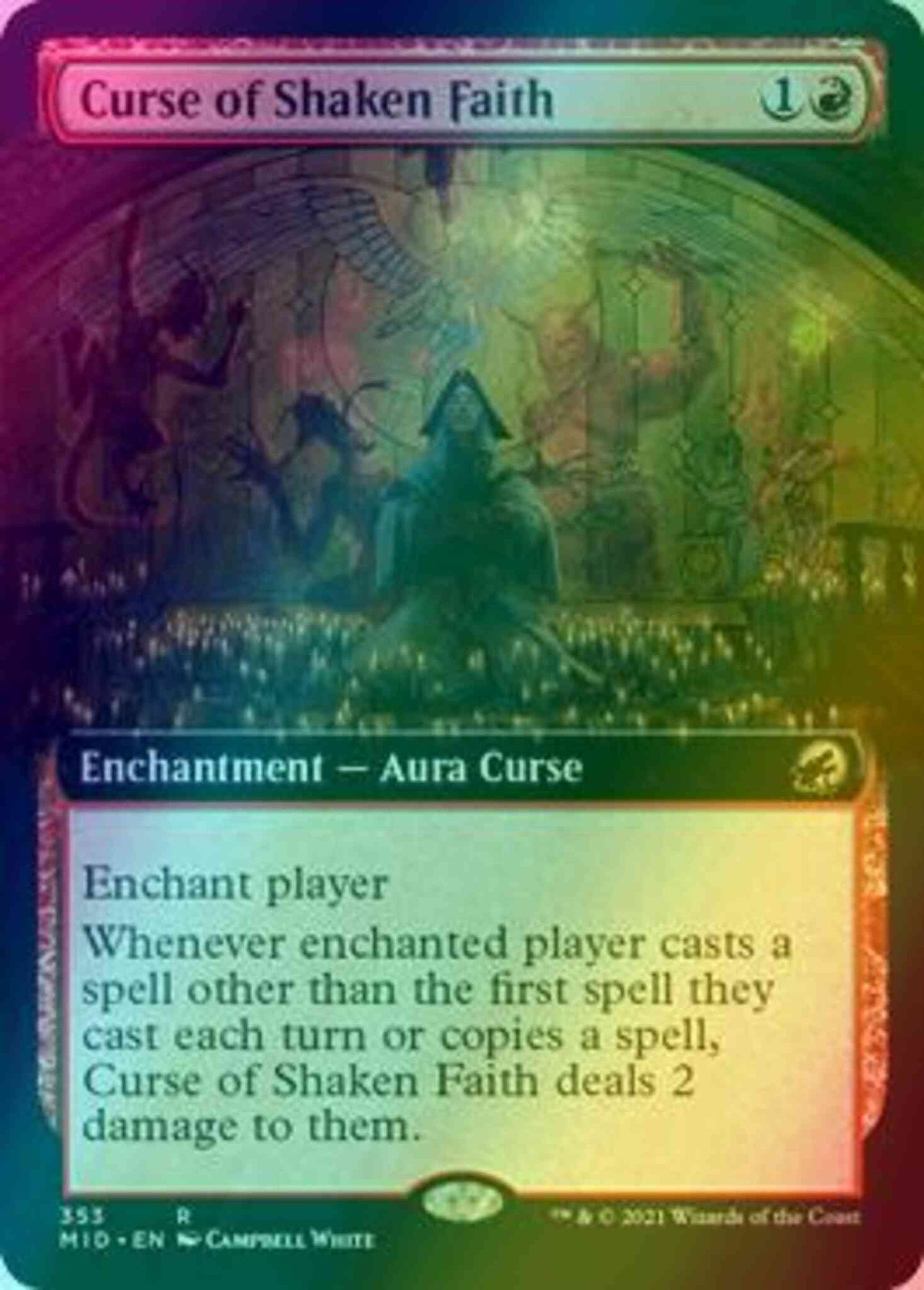 Curse of Shaken Faith [353] [Extended Art] [Innistrad: Midnight Hunt] [Foil]