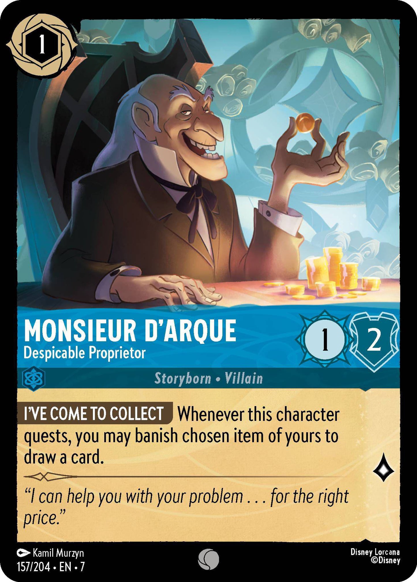 Monsieur D'Arque - Despicable Proprietor - 157/204 [Archazia's Island] [Non-Foil]
