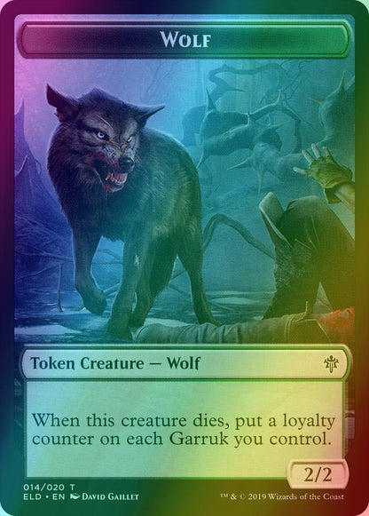 Food Token (15) // Wolf Token (14) [Throne of Eldraine Tokens] [Foil]