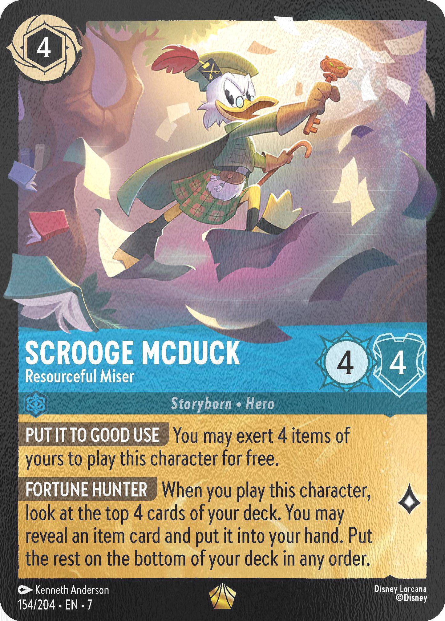 Scrooge McDuck - Resourceful Miser - 154/204 [Archazia's Island] [Cold Foil]