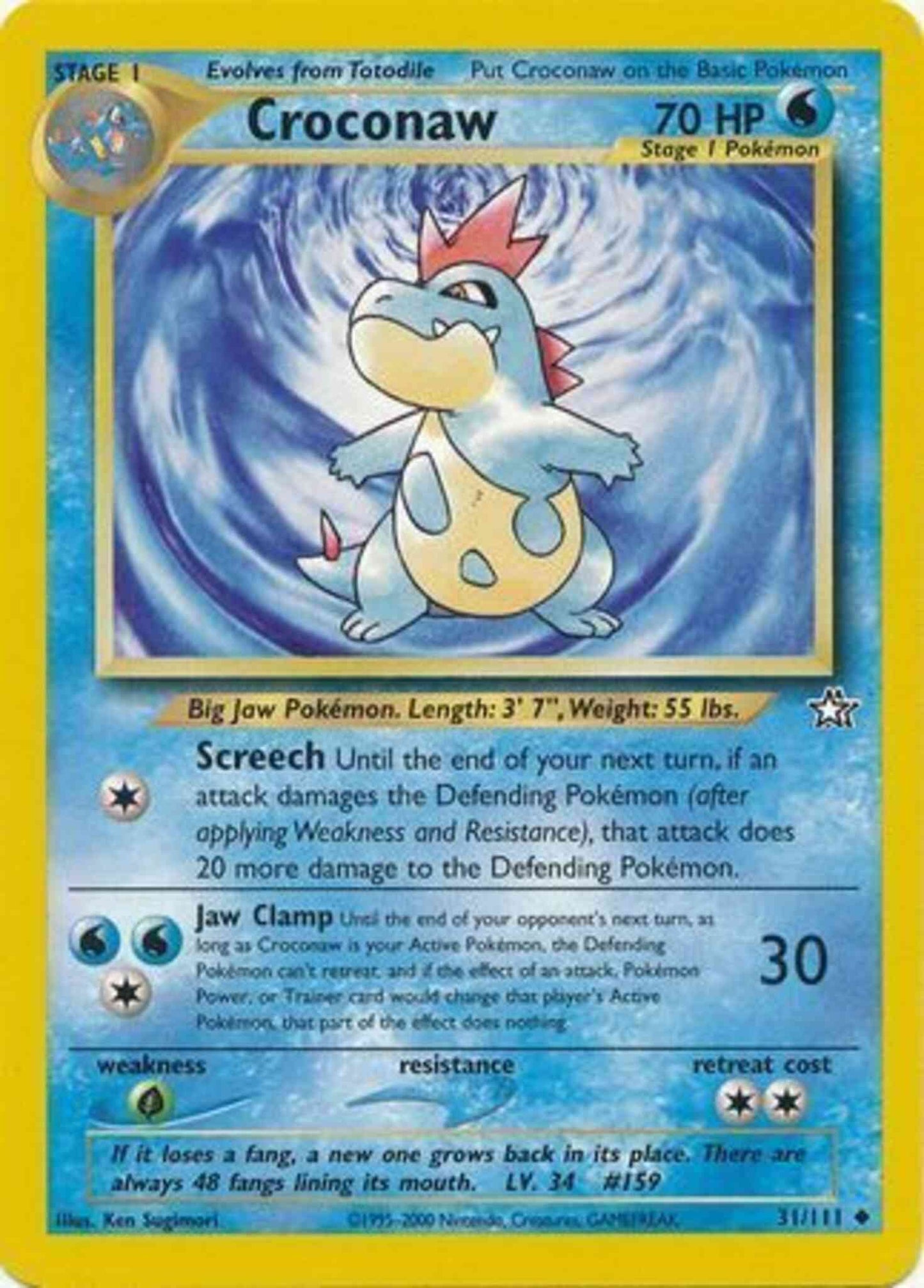 Croconaw - 31/111 - Uncommon - Unlimited [neo1U-31] [Non-Holo]