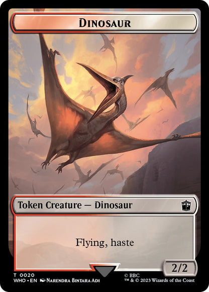 Copy Token (01) // Dinosaur Token (20) [Universes Beyond: Doctor Who: Tokens] [Non-Foil]
