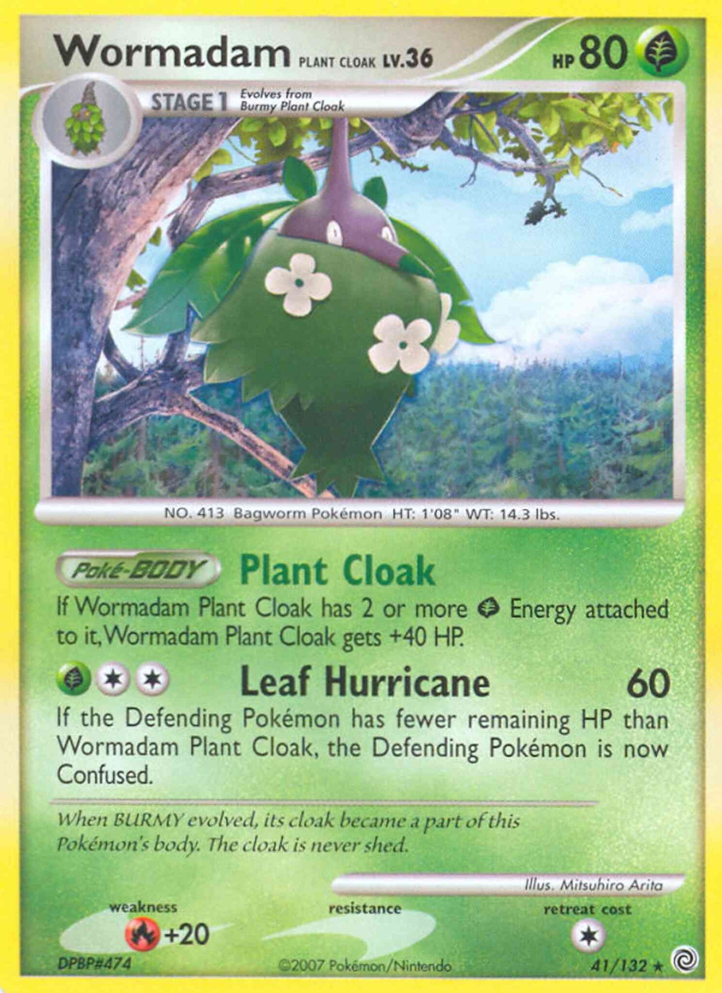 Wormadam Plant Cloak - 41/132 - Rare [dp3-41] [Reverse Holo]