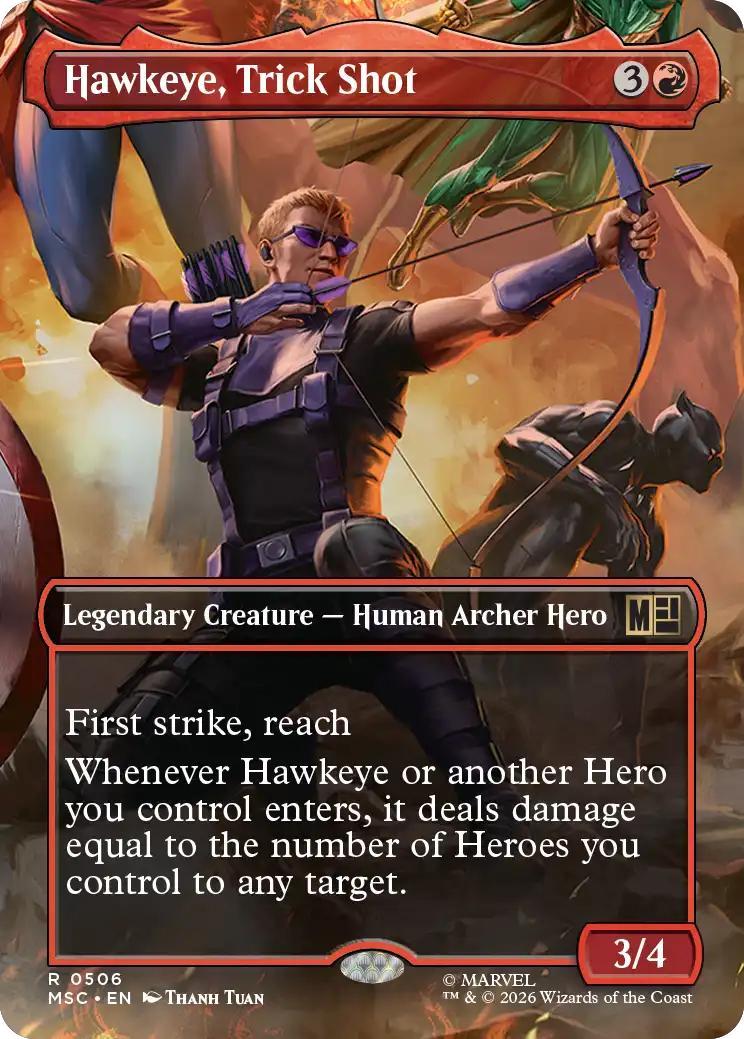 Hawkeye, Trick Shot [506] [Borderless] [Scene] [Marvel Super Heroes: Commander] [Non-Foil]