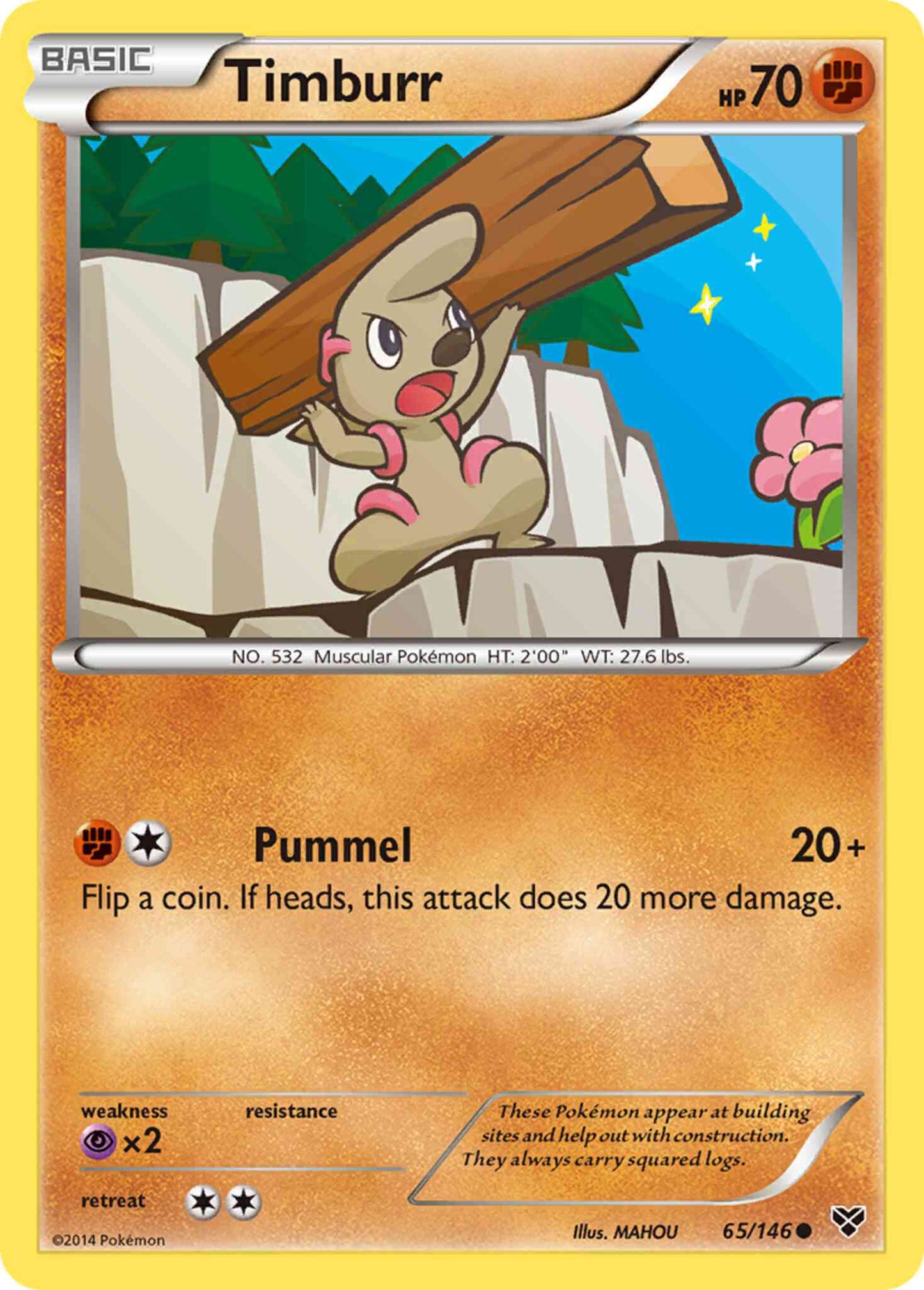 Timburr - 65/146 - Common [xy1-65] [Reverse Holo]