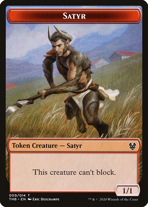Goblin Construct Token (11) // Satyr Token (09) [ZNR/THB Set Symbol] [Challenger Deck 2021 Tokens] [Non-Foil]