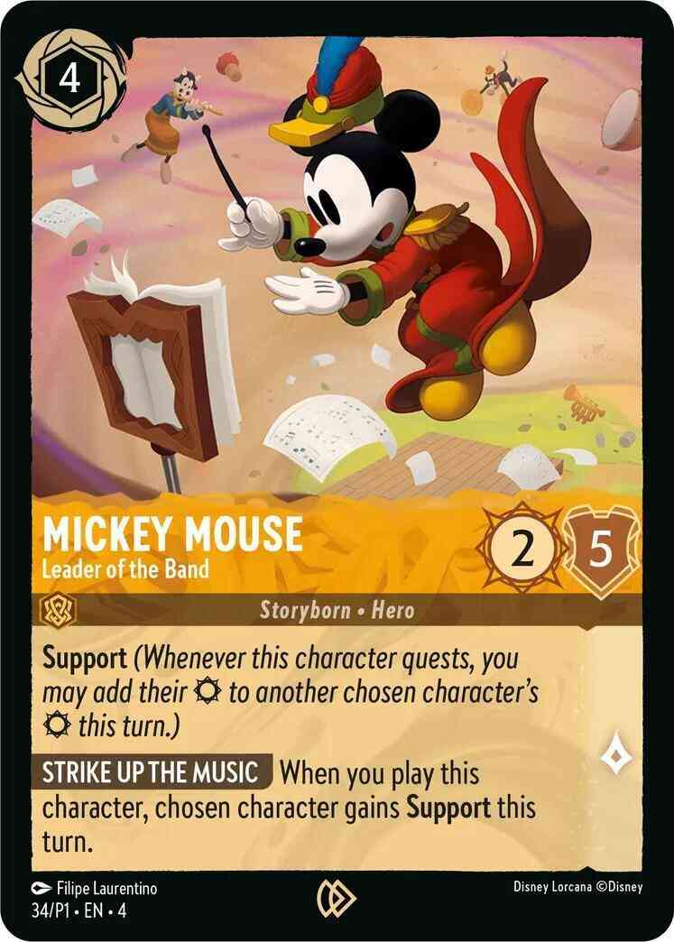 Mickey Mouse - Leader of the Band - 34/P1 [Disney Lorcana Promo Cards] [Cold Foil]
