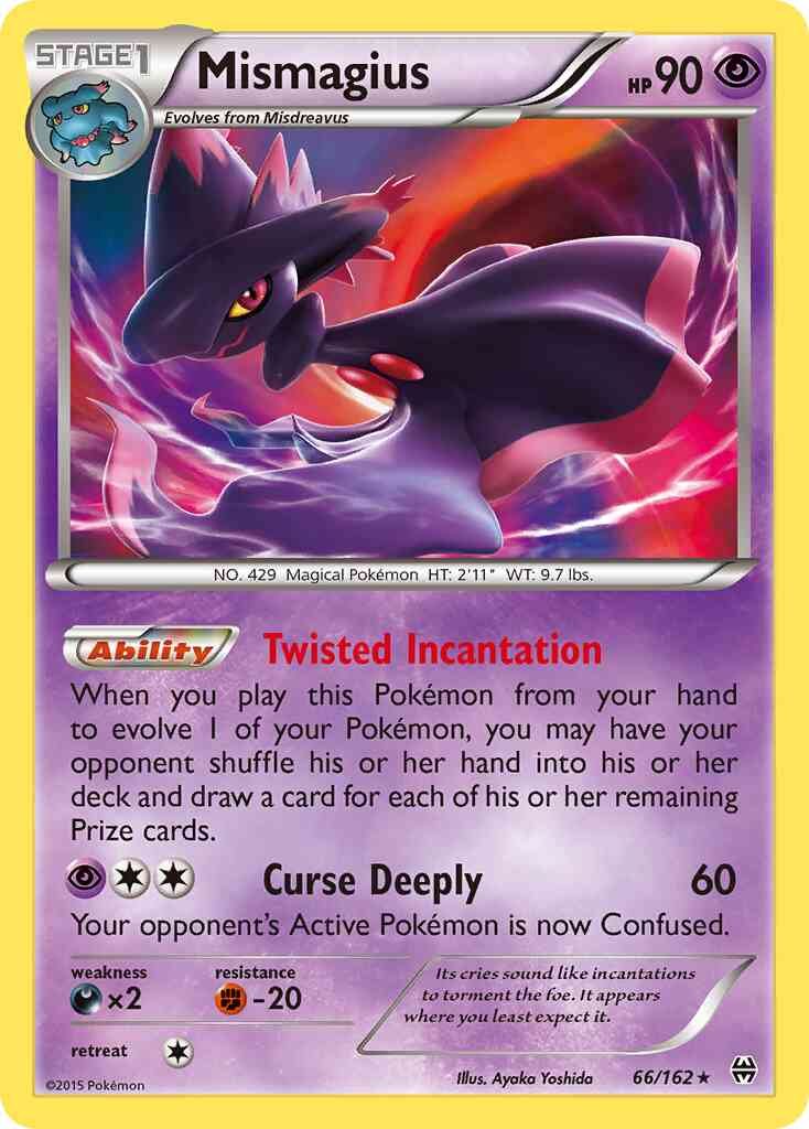 Mismagius - 66/162 - Rare Holo [xy8-66] [Reverse Holo]