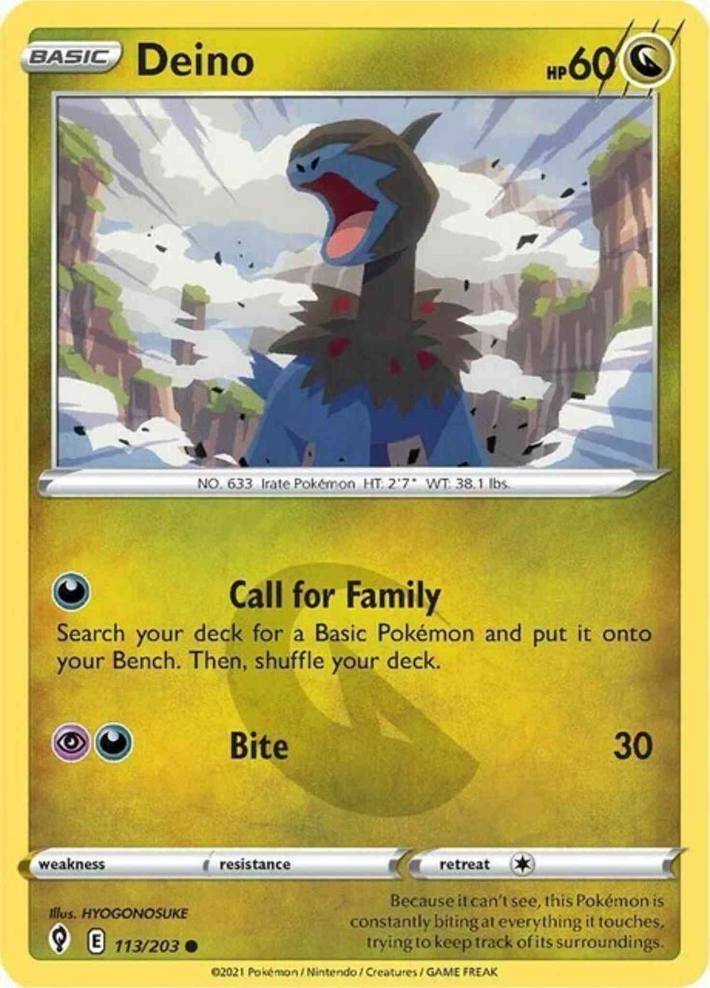 Deino - 113/203 - Common [swsh7-113] [Reverse Holo]