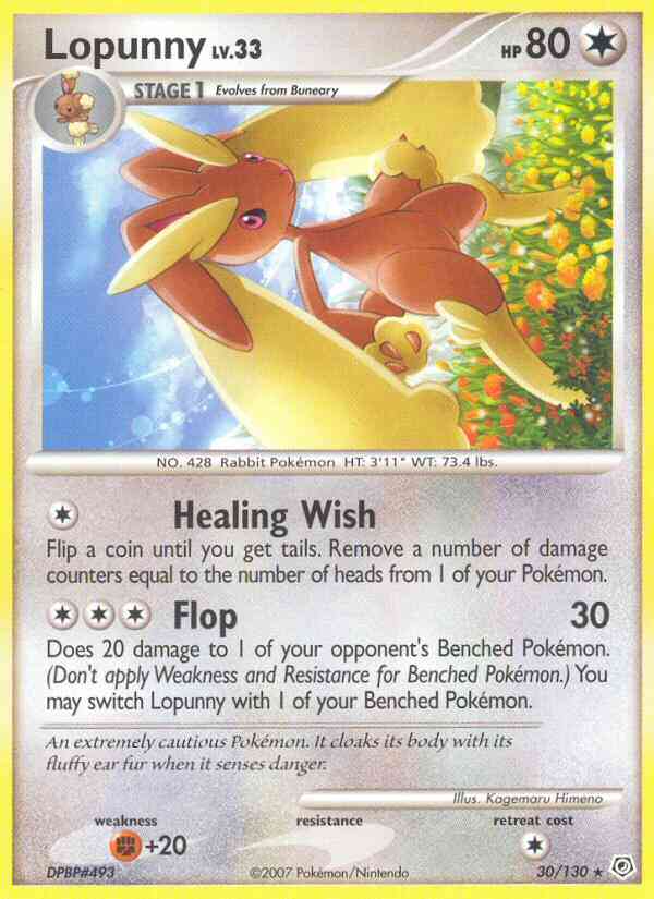 Lopunny - 30/130 - Rare [dp1-30] [Reverse Holo]
