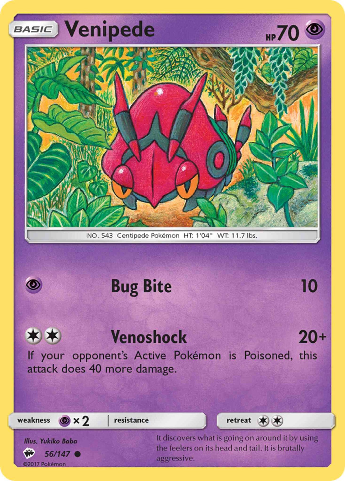 Venipede - 56/147 - Common [sm3-56] [Non-Holo]