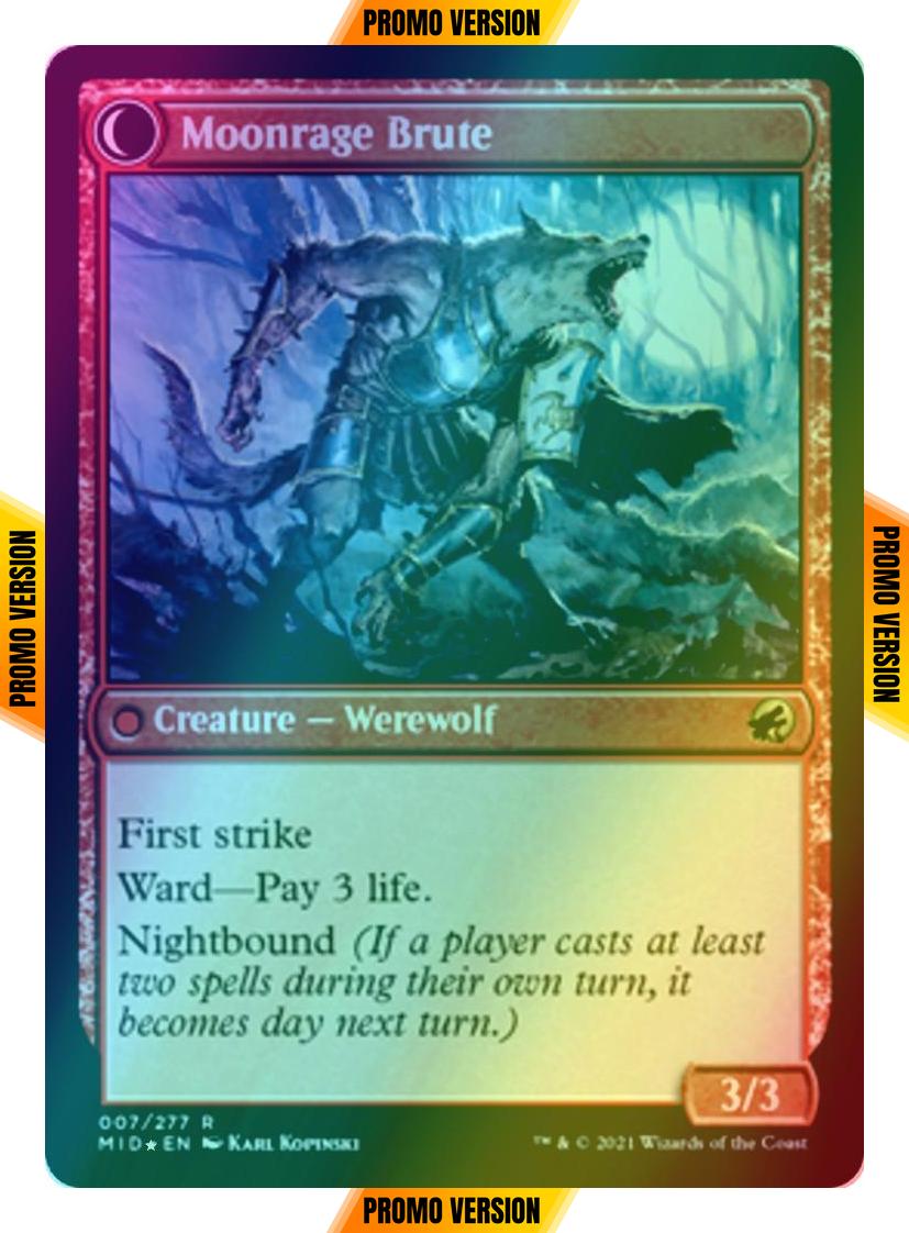 Brutal Cathar // Moonrage Brute [Prerelease] [7s] [Innistrad: Midnight Hunt Promos] [Foil]
